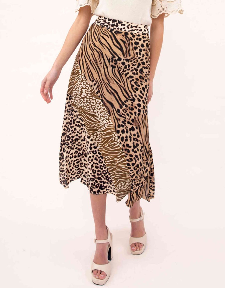 Skirts | Clorhing Kachel Agetha Spliced Print Maxi Skirt - Spliced ...